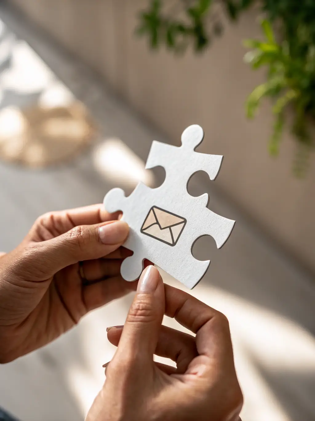 A visual representation of customized solutions, such as a puzzle being assembled to fit a specific business model.